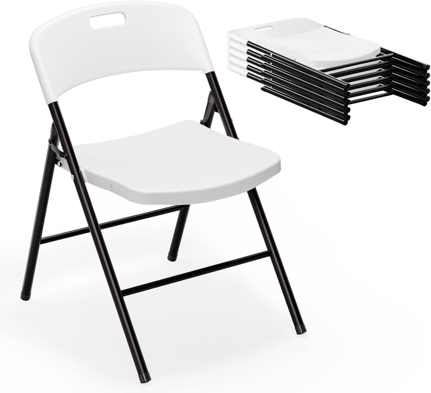 Inbox Zero Plastic Stackable Chair Folding Chair Set (Set Of 6) | Wayfair