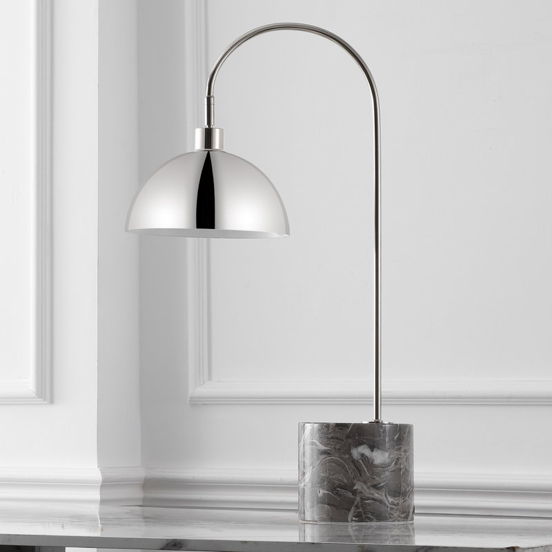 Williar Rosabellina Marble Table Lamp, Silver, Silver/Gray