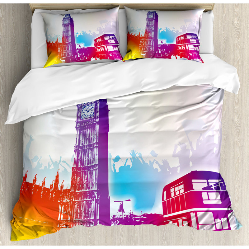 Eclectic Polyester Mixed Duvet Cover, King Duvet Cover + 2 King Shams