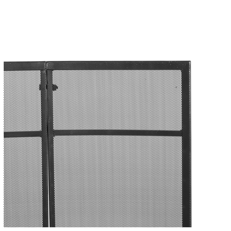Pare-étincelles en fer incurvé 38 po x 32 po Regina, finition thermolaquée noire