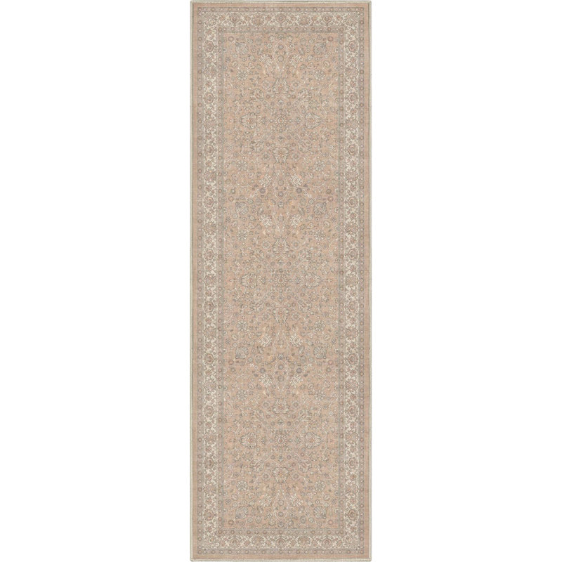 Tapis crème rétro persan oriental beige Charlton Home® Dyrk Rome, Tapis de couloir 2 pi 3 po x 7 pi 3 po