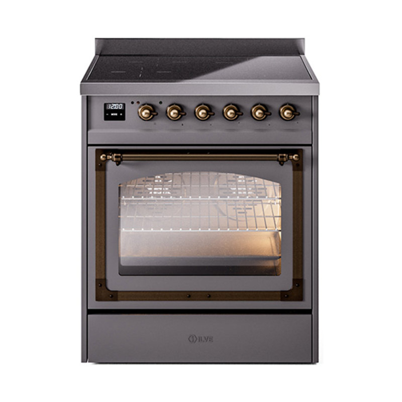 ILVE Nostalgie II Noblesse 30 in Induction Range, Graphite Matte/Bronze