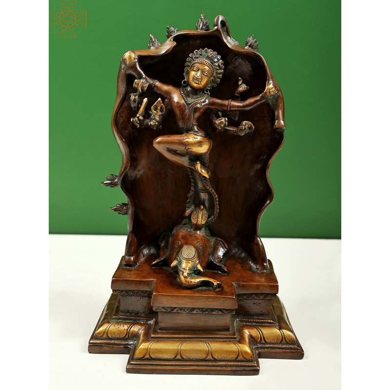 Statue en laiton 10 po Gaja Samhara Murti Nataraja
