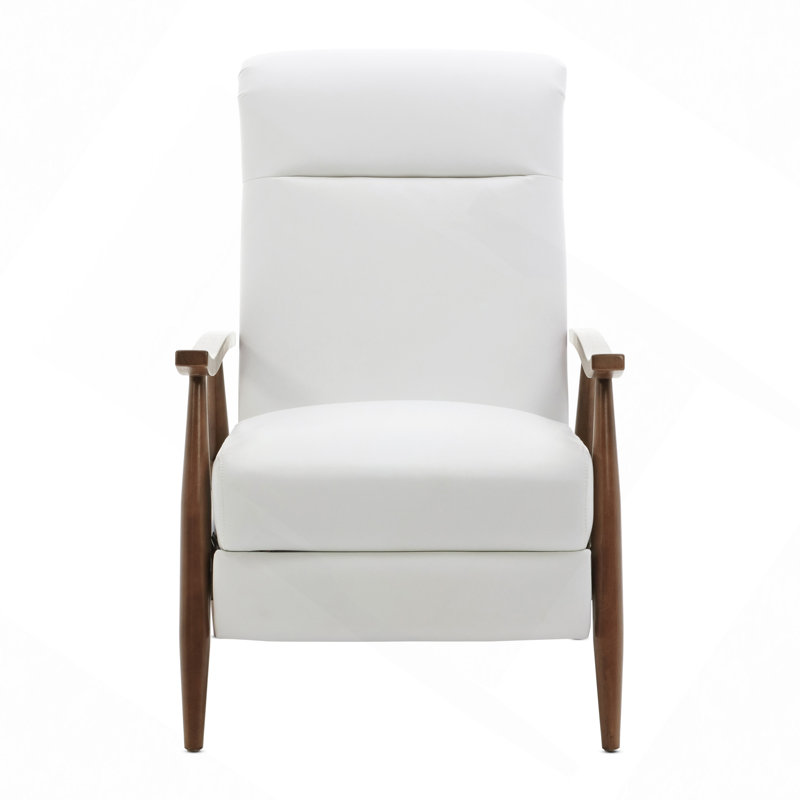 Fauteuil inclinable à accoudoirs en bois, Blanc
