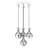 Industrial Chandelier, Metal Body with Glass Cap, 39.4 x 15.7 inches | 4 x E27 Sockets, Max 6W | Black & Bronze Finish, IP20 Rated | Perfect for Dining Rooms, Living Spaces & Modern Decor-2074468476-2073033277