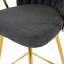 Chaise de bar moderne et moderne avec tabourets hauts et pattes plaquées or pour salle à manger en lin gris foncé