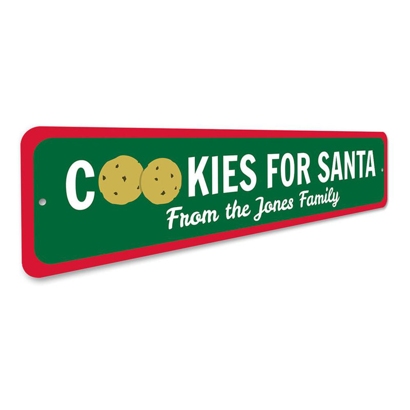 Plaque en aluminium Christmas Cookies, H 6 po x l 24 po x P 0,06 po