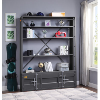 Cargo Gunmetal Bookcase W/Ladder