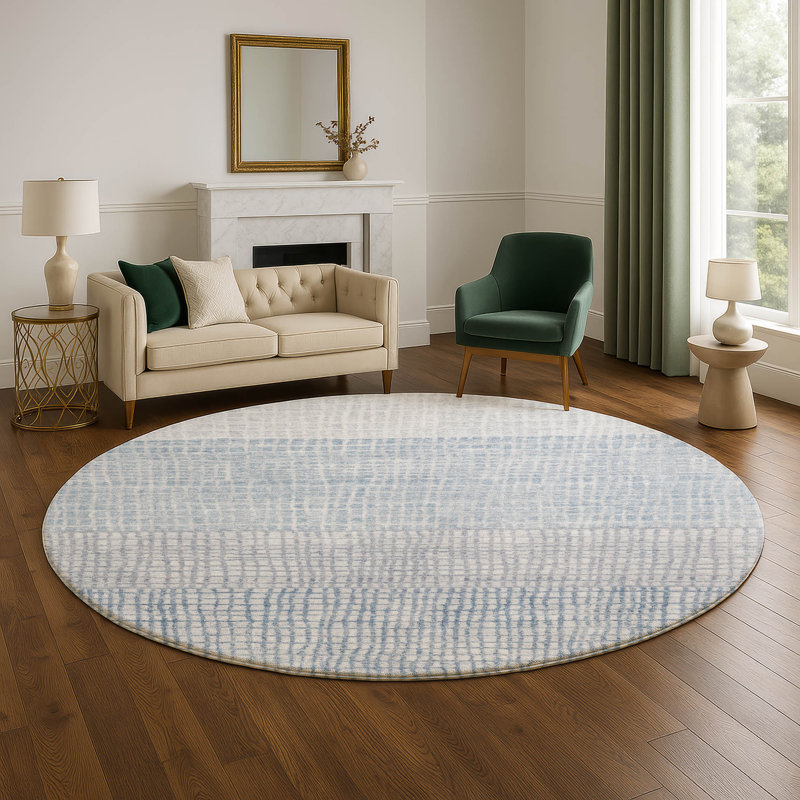 Premium Machine Washable Monnier AMF1831 Geometric Rug, Round 8'