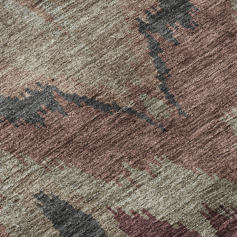 Premium Machine Washable Prisco Burgundy Rug, Rectangle 9' x 12'