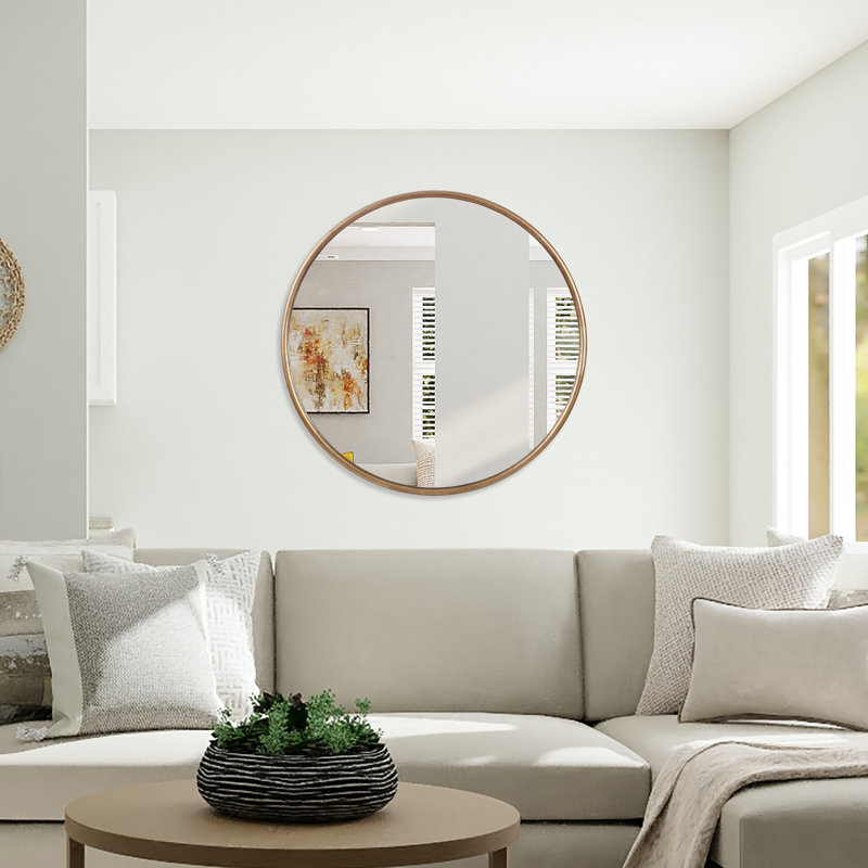 Chanavia Metal Flat Mirror, Gold