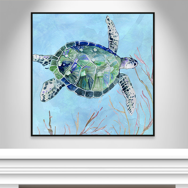 «Sea Turtle I» par Carol Robinson, Espresso, H 46,5 po x l 46,5 po x P 2 po