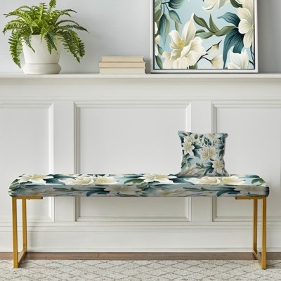 Banc tropical rembourré or