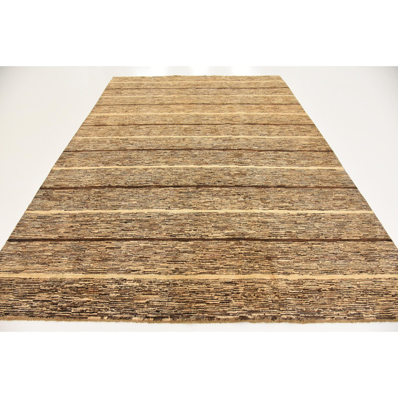 Tapis de la zone en laine 6 pi 8 po x 9 pi 6 po one-of-kind-noué la main Nash
