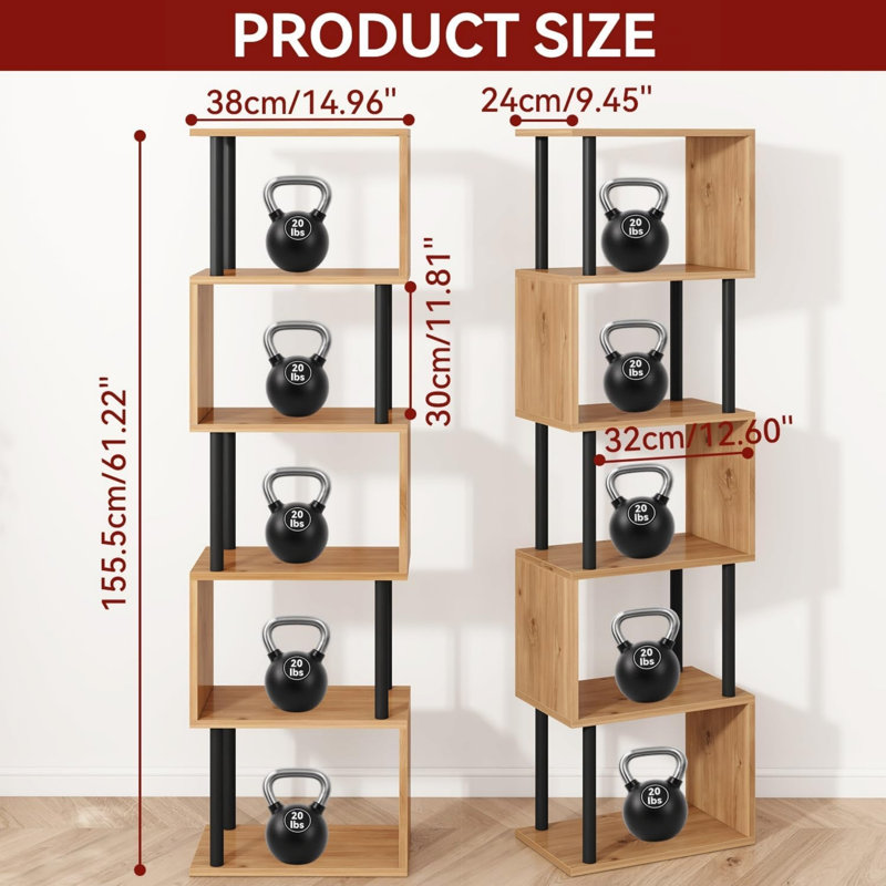 155.5cm H x 38cm W Metal Bookcase, Beige