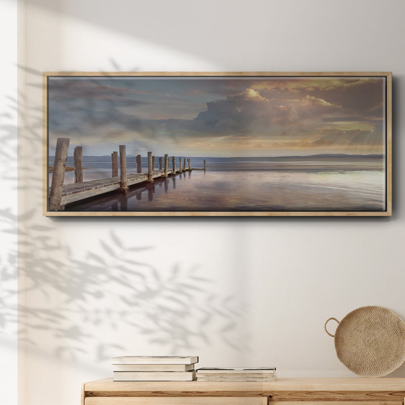 «Evening Reflection», peinture sur toile encadrée, Naturel, H 24 po x l 60 po