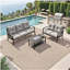 Ensemble de conversation 5 places pour patio toutes saisons avec coussins moelleux-1624893995-1624893997