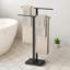 Porte-serviettes sur pied avec base lestée en acier inoxydable 18/8 noir mat KES KES-98237110