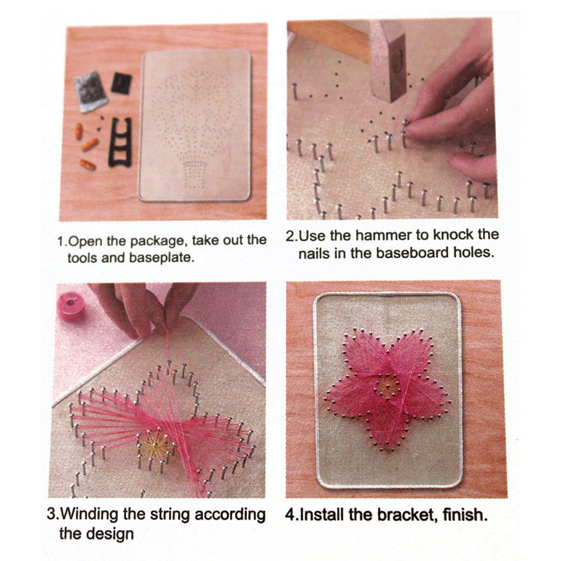 Kit de bricolage String Art - montgolfière. Trousse d'artisanat Wizardi F07-M12-5-DHACE28035