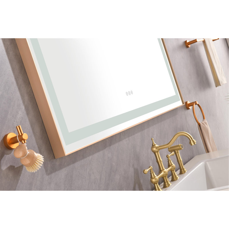 48 "36" miroir de salle de bain mural avec lumière élevée et anti-buée séparément