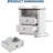 23.6” Farmhouse Nightstand with Charging & 2 Drawers – Rustic Wood Bedside Table, Roman Column Design, End Table for Bedroom, Living Room, White-916729063