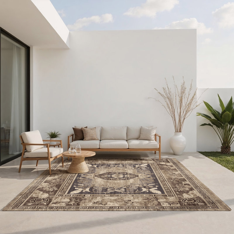 Tapis intérieur et extérieur Hellenic Euphoria, Rectangle 1 pi 6 po x 2 pi 6 po