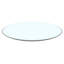 Plateau de table rond en verre trempé - surface transparente de 18,11 po avec bord poli, design transparent polyvalent pour la salle à manger et la présentation