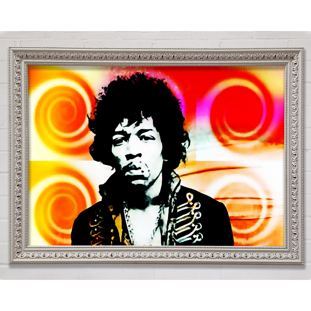 Jimi Hendrix Swirls - Einzelne Bilderrahmen Kunstdrucke