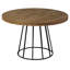 Pine Round Wood Top Dining Table with Steel Base