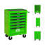 Coffre à outils roulant 20 po avec 6 tiroirs - Armoire à outils en acier avec glissières à roulement à billes, rangement pour outils mobile verrouillable (vert)