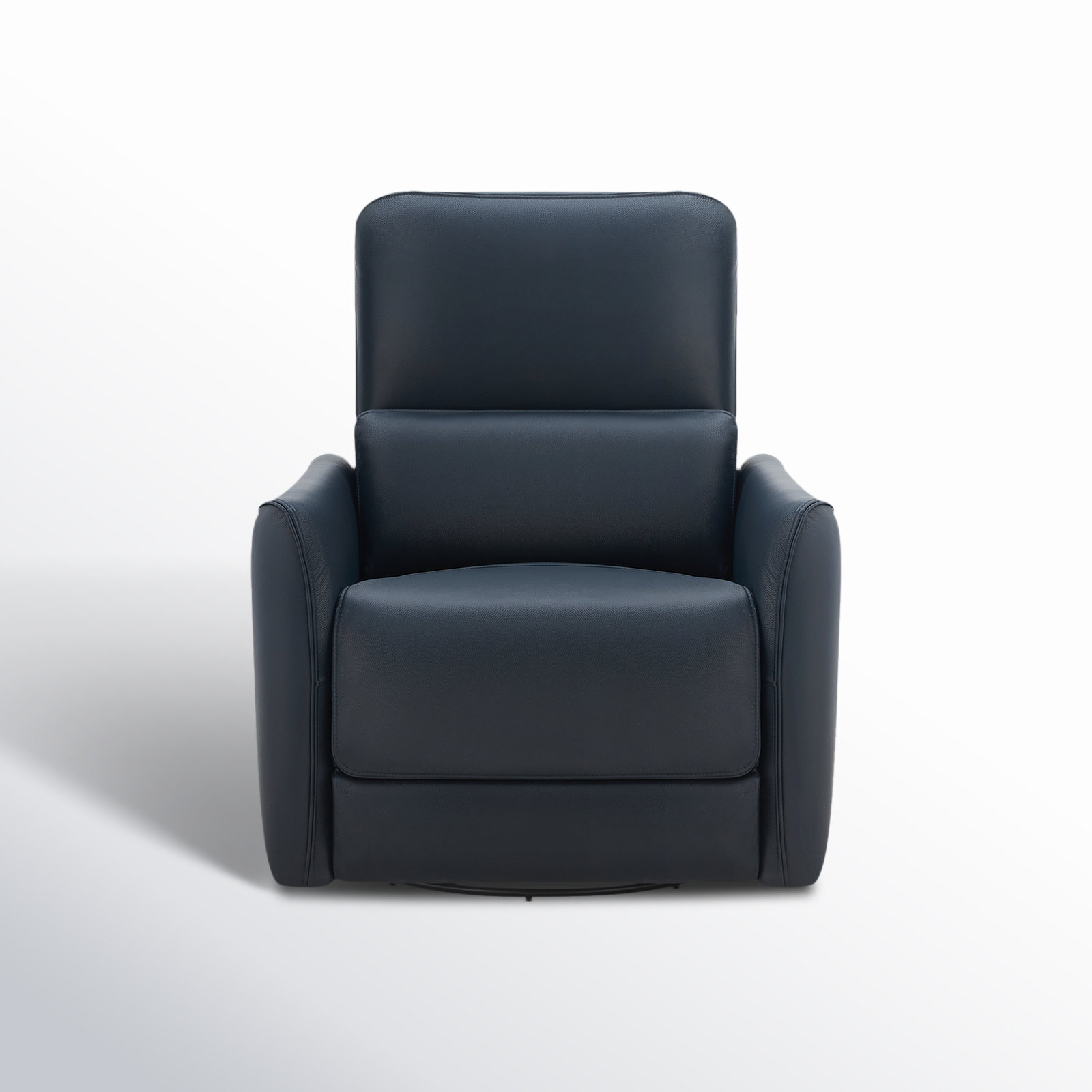 Santo Genuine Leather Swivel Power Recliner, Impression Midnight Top Grain Leather