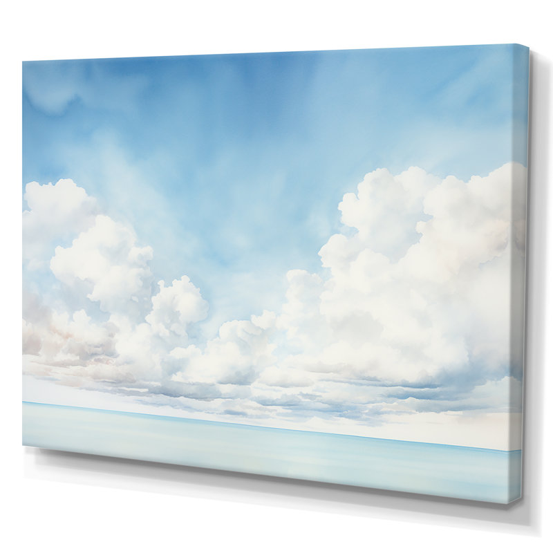 «White Clouds Scenery Minimalisme I» sur toile, Toile tendue, H 30 po x l 40 po x P 1,5 po