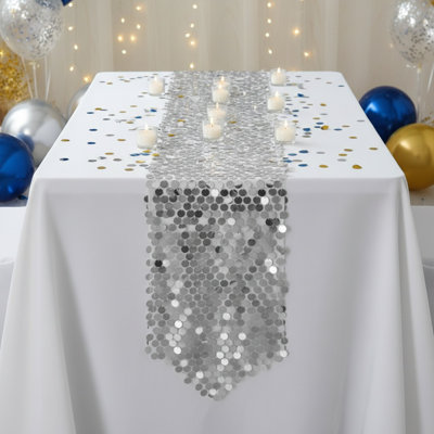 Chemin de table à paillettes paillettes léger 12 x 108 pouces Sparkle table à manger linge de table décor pour les fêtes et le mariage