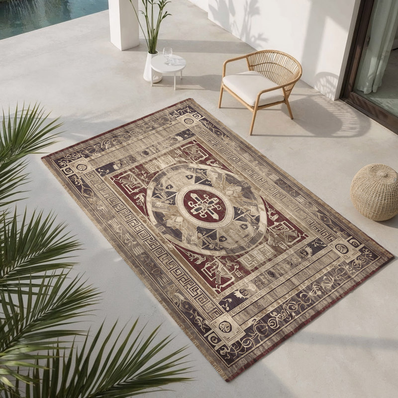 Hermes’ Trail Indoor And Outdoor Area Rug, Rectangle 9' x 12'