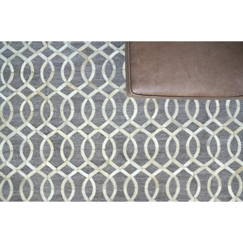 Berlin Cowhide Geometric Area Rug, Rectangle 12' x 15'