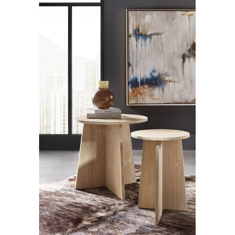 Melange Stone End Table, 22" H x 16" W x 16" D