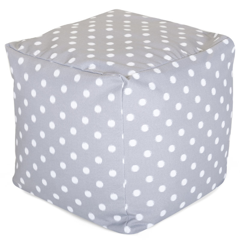 Repose-pieds d'extérieur avec coussins Ikat Dot, gris