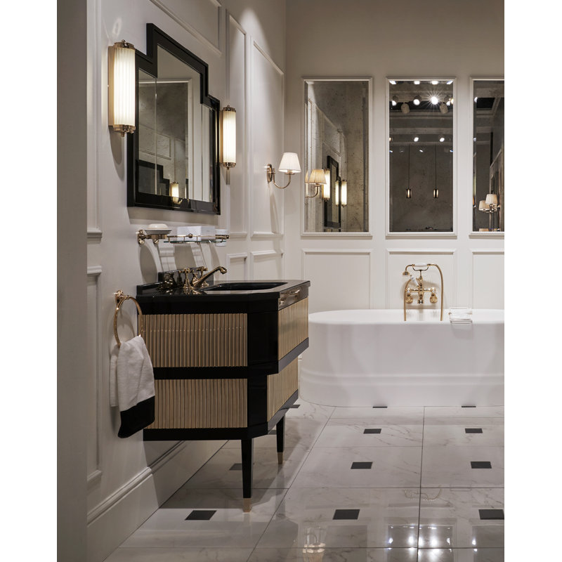 Metropolitan 34.25'' W Single Vanity, Light Gold/Black
