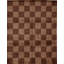 Wool Checkered Area Rug in Dark Brown