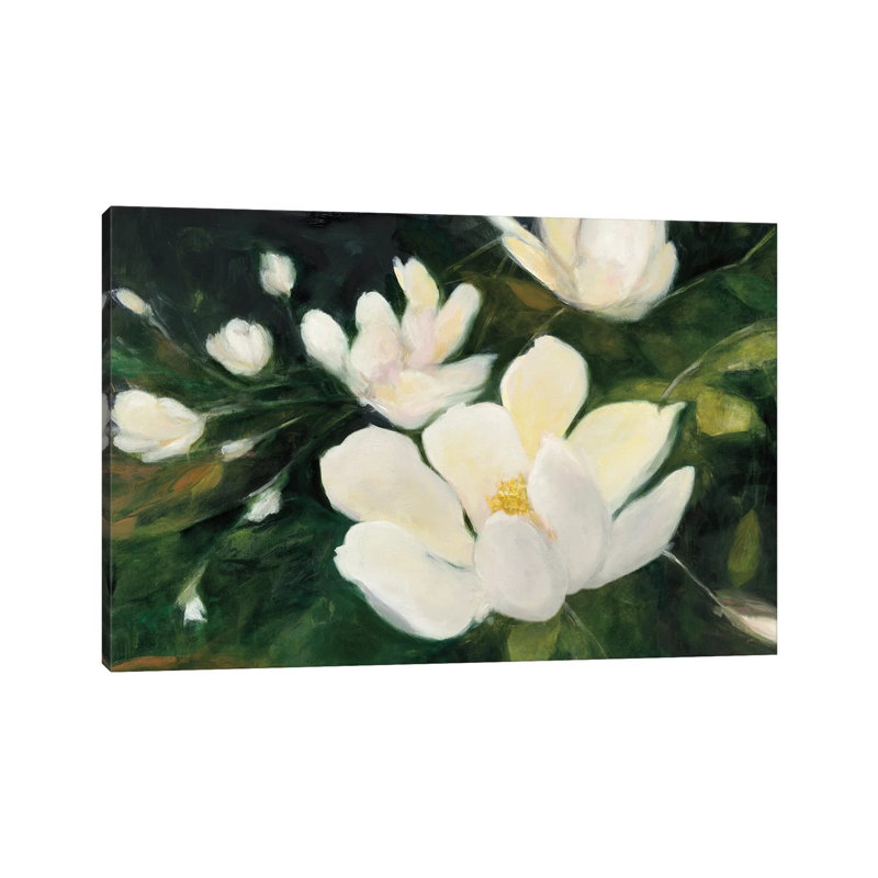 Magnolia Blooms in Zoom 1 Piece Wrapped Canvas Painting, 30.48cm H x 45.72cm W x 1.905cm D