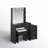 Calletano 44.3"Wide Makeup Vanity Set with Mirror Cabinet, Stool,5 Drawers-421445683
