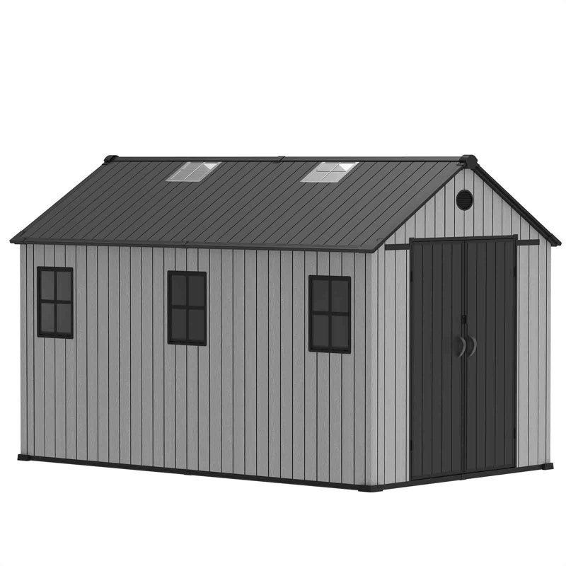 Remise de rangement en résine avec plancher ALTIBLOOM 8 x 12 pi, gris