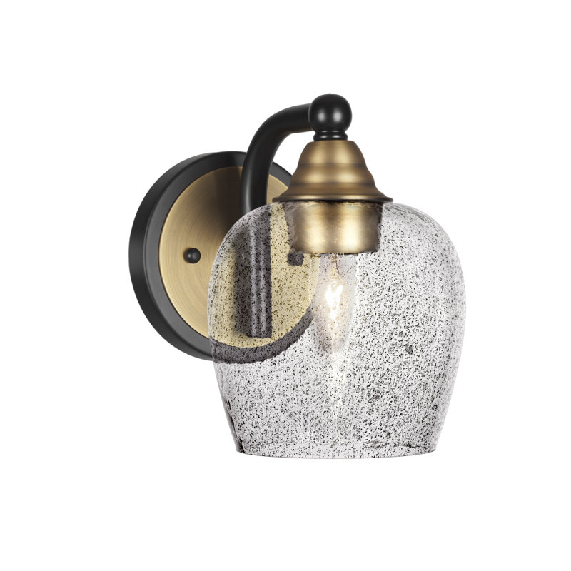 Ahern 1-Light Wall Sconce, Matte Black/Brushed Nickel, Bell Shape