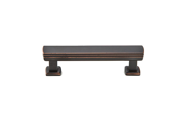 Emtek Art Deco Cabinet Pull, Oil Rubbed Bronze, 3 1/2"