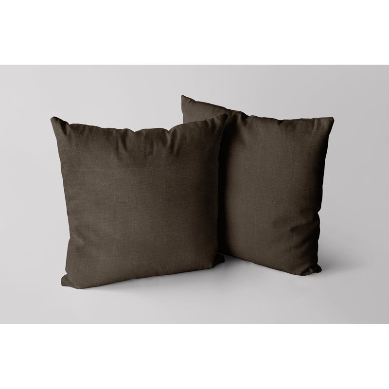 Housse de coussin carré S&G Slubb, Brun, 18" x 18"