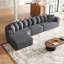 Canapé modulaire en L de 131,1 po en forme de L modulaire - courbé en forme de nuage, 10 coussins, méridienne gauche-2091708598