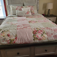 Laura Ashley Ailyn 5-Piece Red Floral Cotton Twin Comforter Bonus Set  USHS8K1175863 - The Home Depot