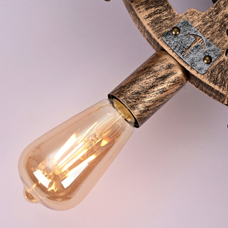 19.6" Farmhouse Ceiling Fan  Light And Remote, Industrial Caged Ceiling Fan Light, Retro Ceiling Fan Lights With 7 Blades , Reversible  Motor For Dining Room Living Room Bed--Not Included Bulbs