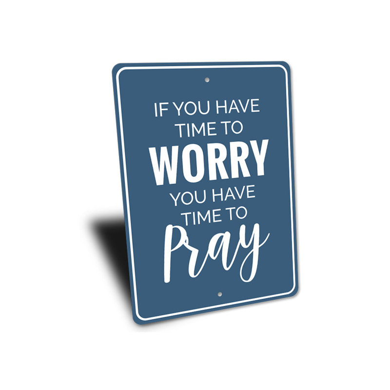 Panneau «Time to Pray» en aluminium, H 18 po x l 12 po x P 0,06 po