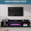 Meuble télé Bhhatu à 2 niveaux de 80 po avec foyer électrique brillant, noir-568119052-552987848